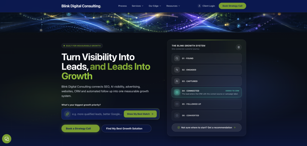 Blink Digital Consulting website homepage