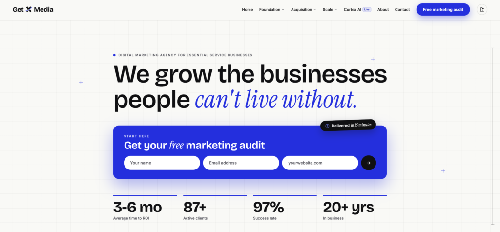 Get X Media website homepage