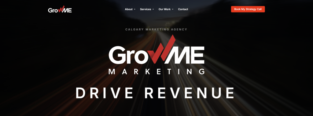 GrowME Marketing website homepage