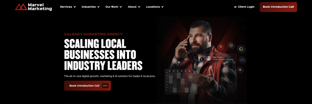 Marvel Marketing website homepage