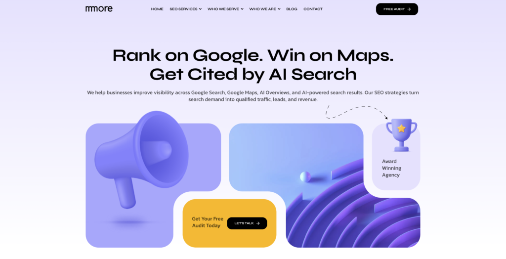 mmore SEO agency website homepage